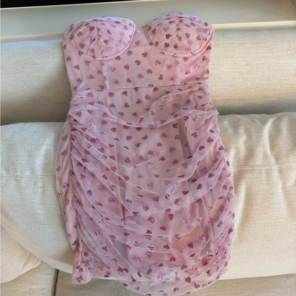 Superdown Blush Pink Strapless Dress